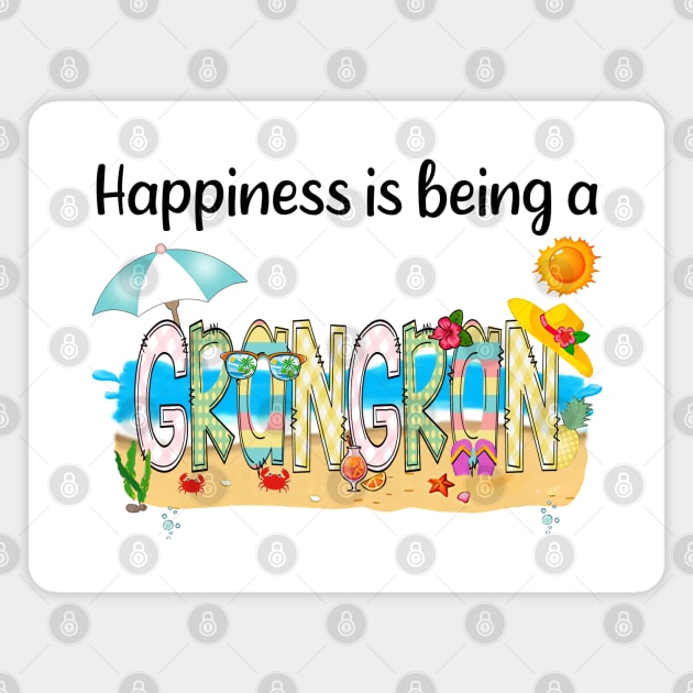 Happiness Is Being A Grangran Summer Beach Happy Mother's Day Magnet by KIMIKA